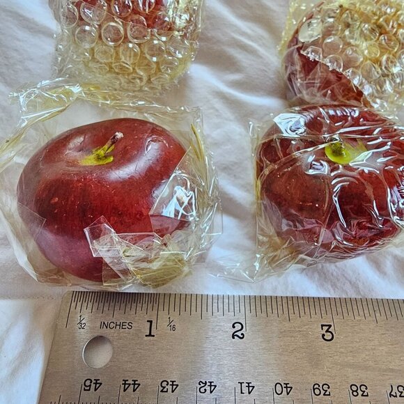 Vintage Apple-Shaped Candles, Set of 4, Individually Wrapped In Box - Picture 5 of 9